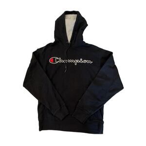 Champion Hoodie Black Streetwear Skater Athleisure Logo Y2K Men’s Size Small